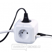 Solight prodlužovací přívod - kostka, 4 zásuvky 230V + 2x USB max. 2400mA, kabel 2m Náhled