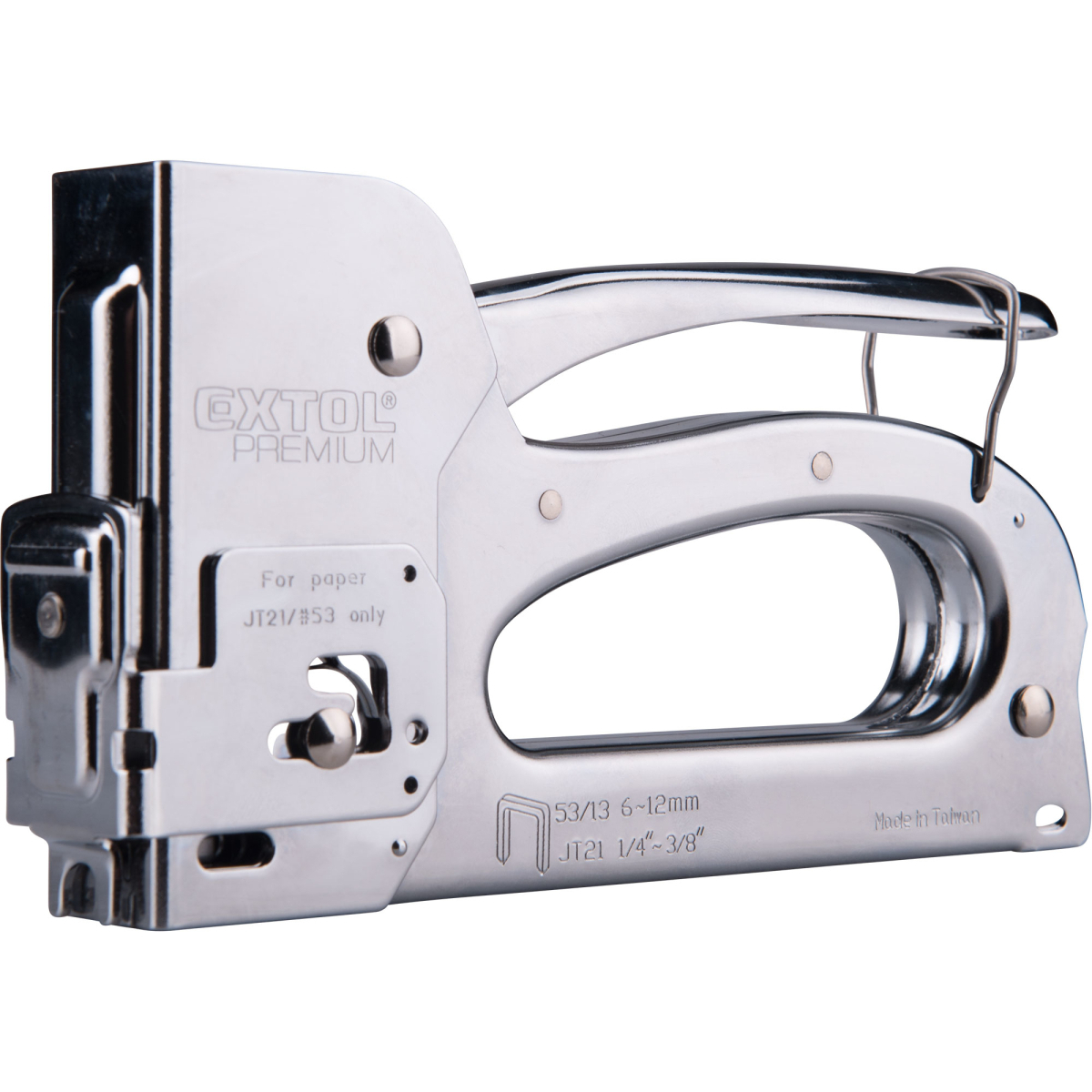 EXTOL PREMIUM Pistole sponkovací 3funkční, 6-12mm, včetně 100ks spon 8851105