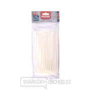 Pásky stahovací na kabely EXTRA, bílé, 205x3,6mm, 100ks, nylon PA66 Náhled