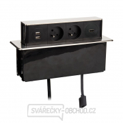 Solight USB výsuvný blok zásuvek, 2 zásuvky + HDMI + USB, nerez + plast, 3 x 1mm2, stříbrný Náhled