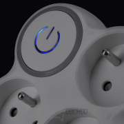 Solight rozbočka, 3x 10A, bílá-šedá, vypínač náhled