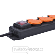 Solight prodlužovací přívod IP44, 4 zásuvky, vypínač, venkovní, 3m Náhled