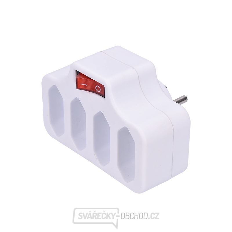 Solight rozbočka,  4 x 2,5A, bílá, vypínač