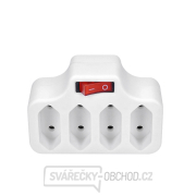 Solight rozbočka,  4 x 2,5A, bílá, vypínač Náhled