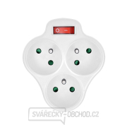 Solight rozbočka, 3 x 10A, bílá, vypínač Náhled