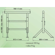 Lešenářská koza 630-1030x700mm Náhled