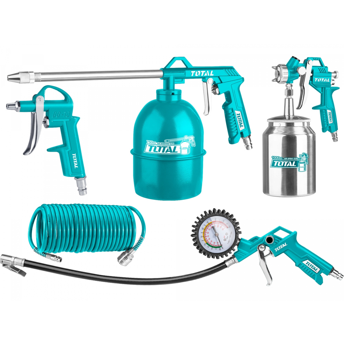 TOTAL Kompresorová sada, pneu, 5ks TATK051