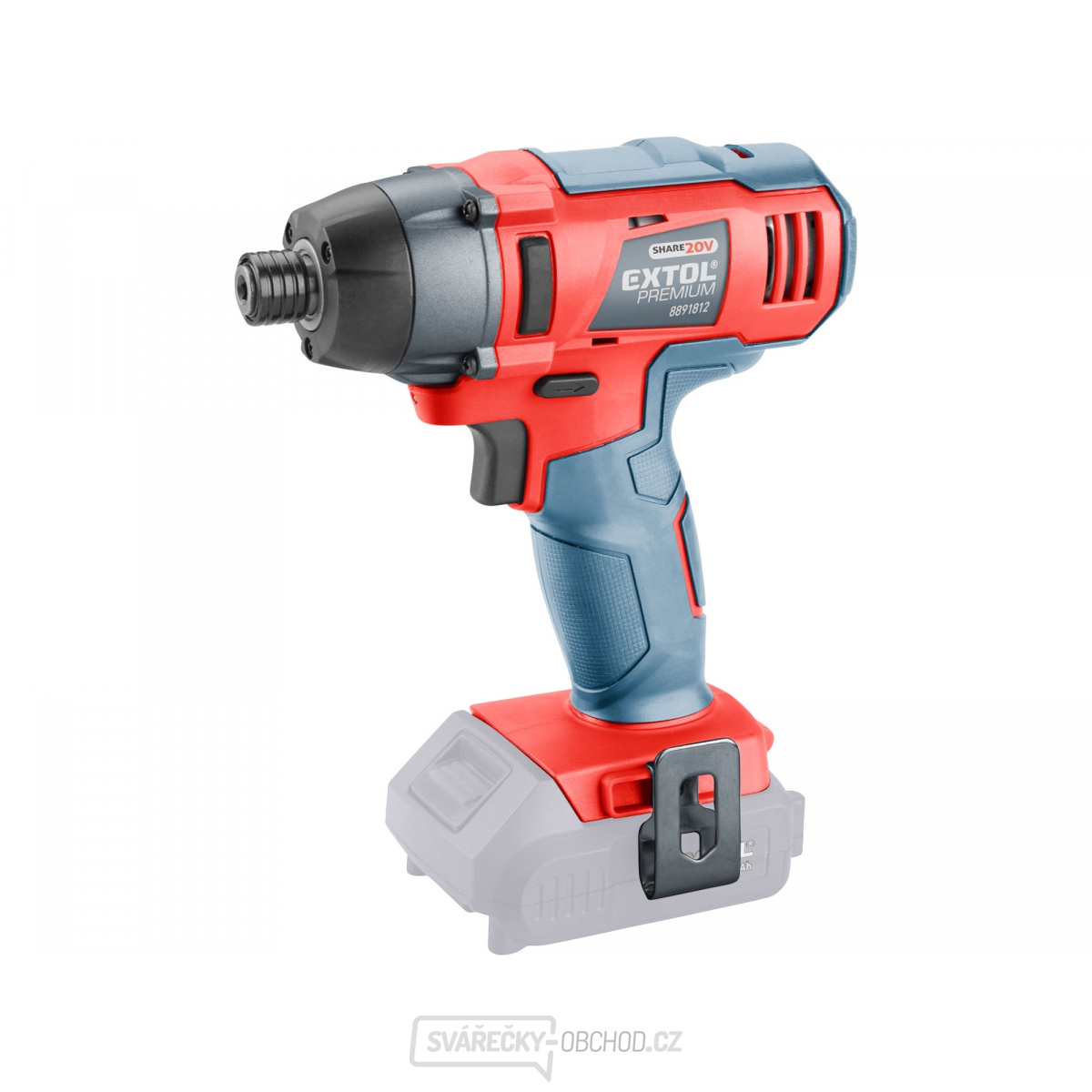 Rázový utahovák EXTOL Premium 1/4" aku SHARE20V, 20V Li-ion, bez baterie a nabíječky