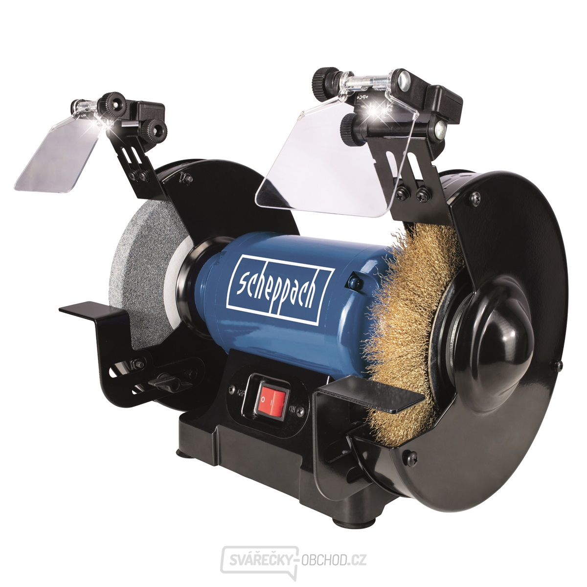 Scheppach SM 200 LB - dvoukotoučová bruska kotouč/kartáč