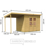 Dřevěný domek KARIBU MERSEBURG 5 + přístavek 166 cm (68767) natur Náhled