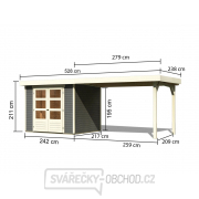 Dřevěný domek KARIBU ASKOLA 3 + přístavek 280 cm (82924) tm. šedý Náhled