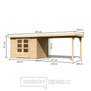 Dřevěný domek KARIBU ASKOLA 4 + přístavek 280 cm (77733) natur Náhled