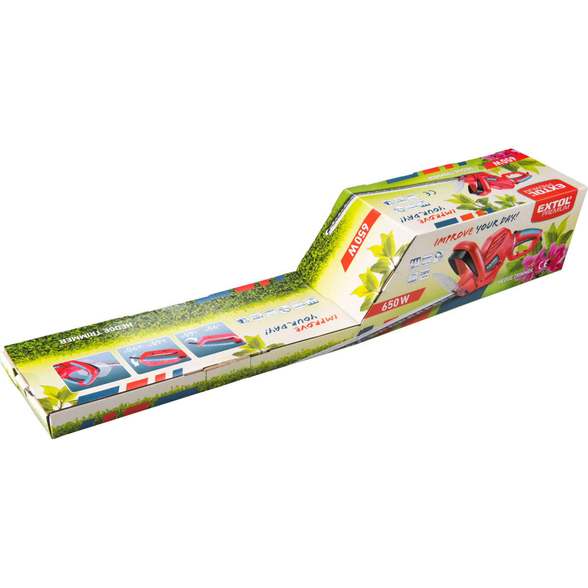 Nůžky na živé ploty s otočnou rukojetí, 650W, 55cm Náhled