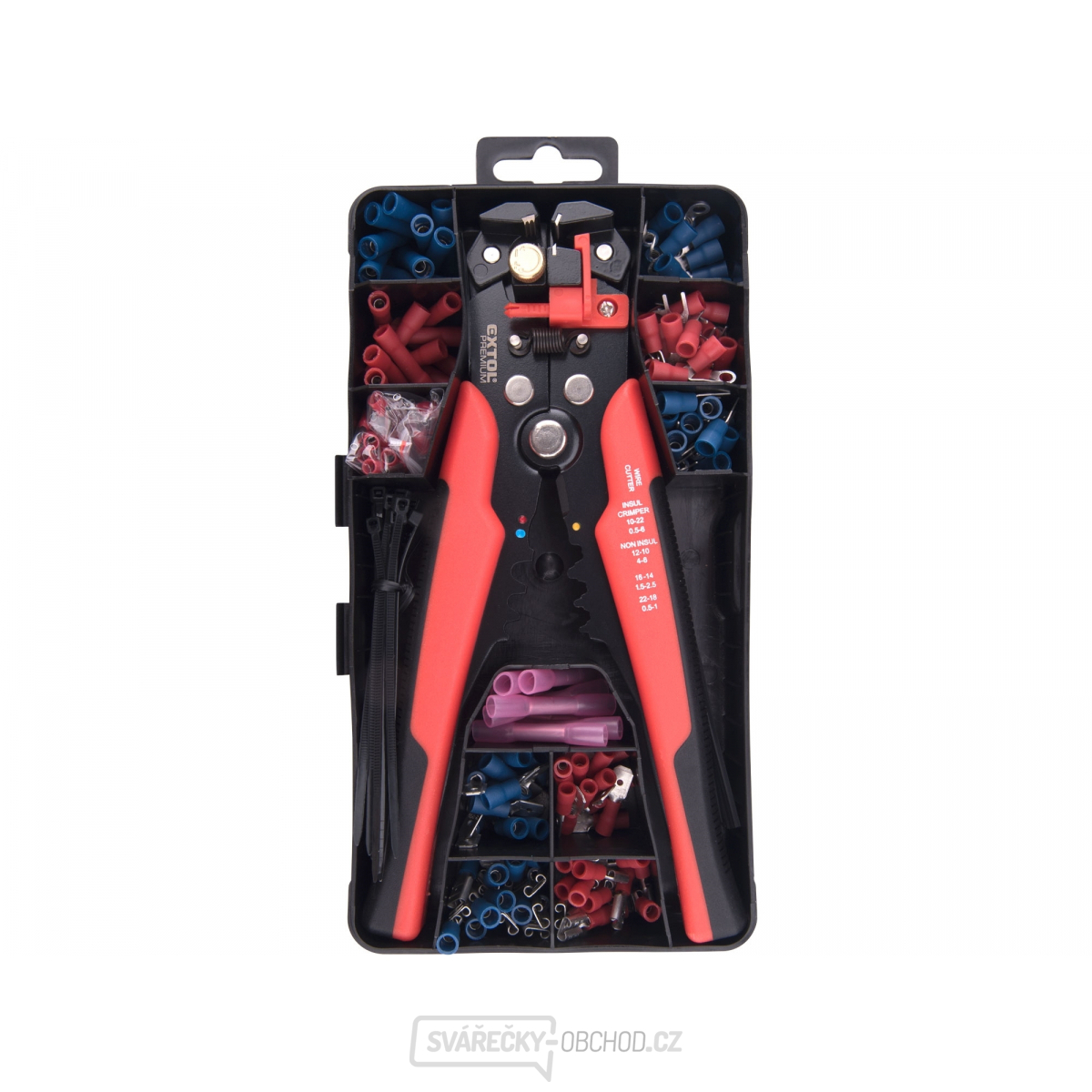 Kleště odizolovací/krimpovací a koncovky, sada 231ks