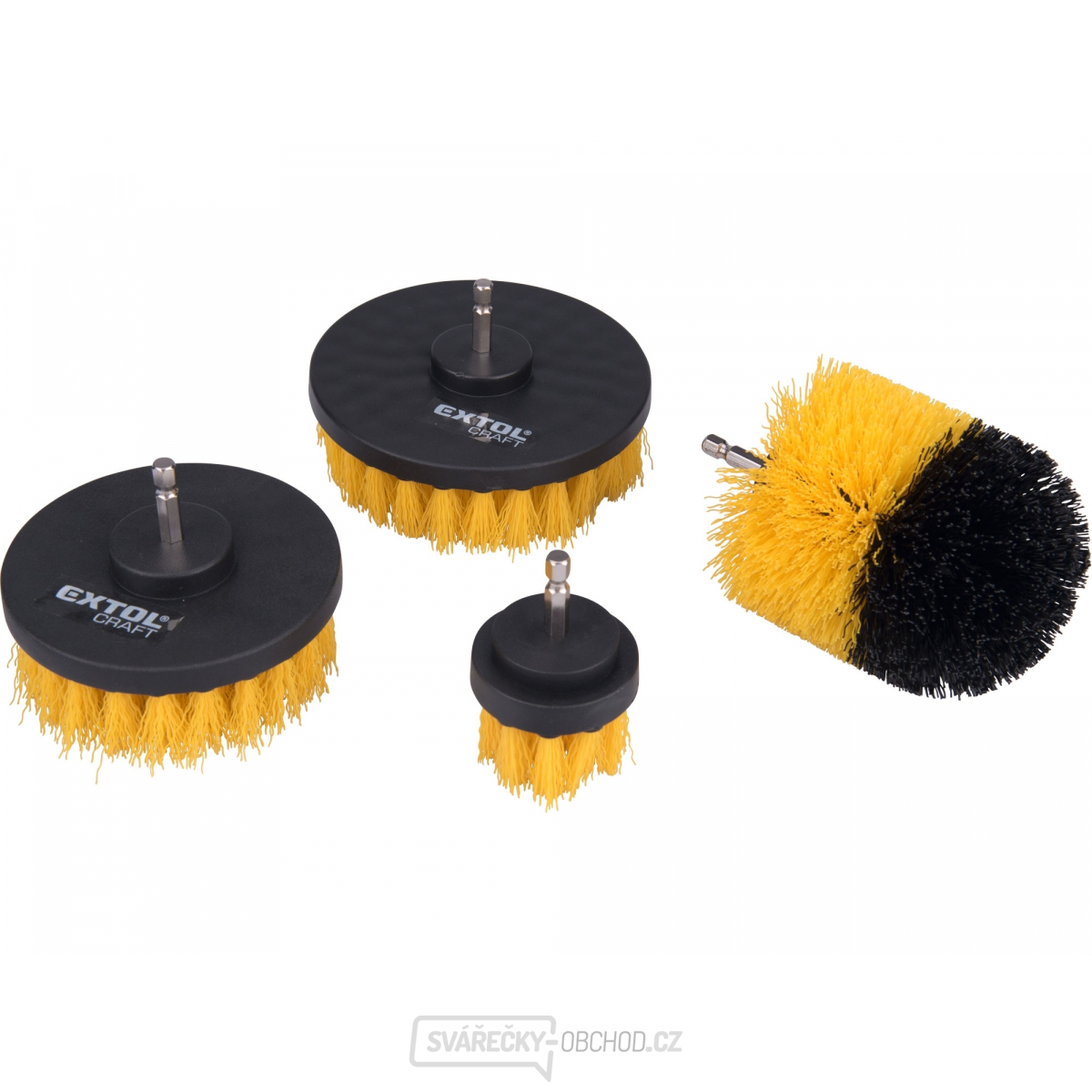 Sada čistících kartáčů na vrtačku 4ks, stopka 1/4"x25mm