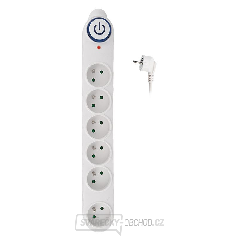 Solight přepěťová ochrana, 150J, 6 zásuvek, 3m, bílá