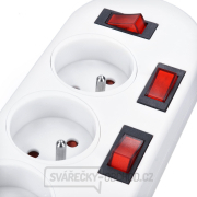 Solight prodlužovací přívod, 5 zásuvek, bílý, 6x vypínač, 3m Náhled