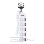 Solight prodlužovací přívod, 5 zásuvek, bílý, 6x vypínač, 3m Náhled