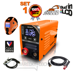 PanterMax MMA195LCD invertorová svářečka MMA/TIG + Kukla + Kabely 1.5m + Kartáč