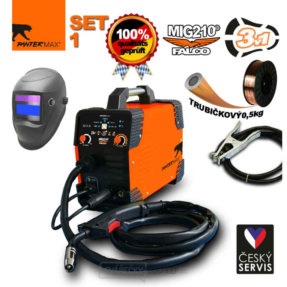 PanterMax MIG210FALCO invertorová svářečka MIG/TIG/MMA - SET1