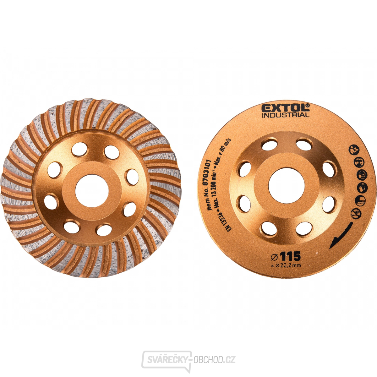 Kotouč diamantový brusný lamelový, O 115x22,2mm Kotouč diamantový brusný lamelový, O 115x22,2mm gallery main image