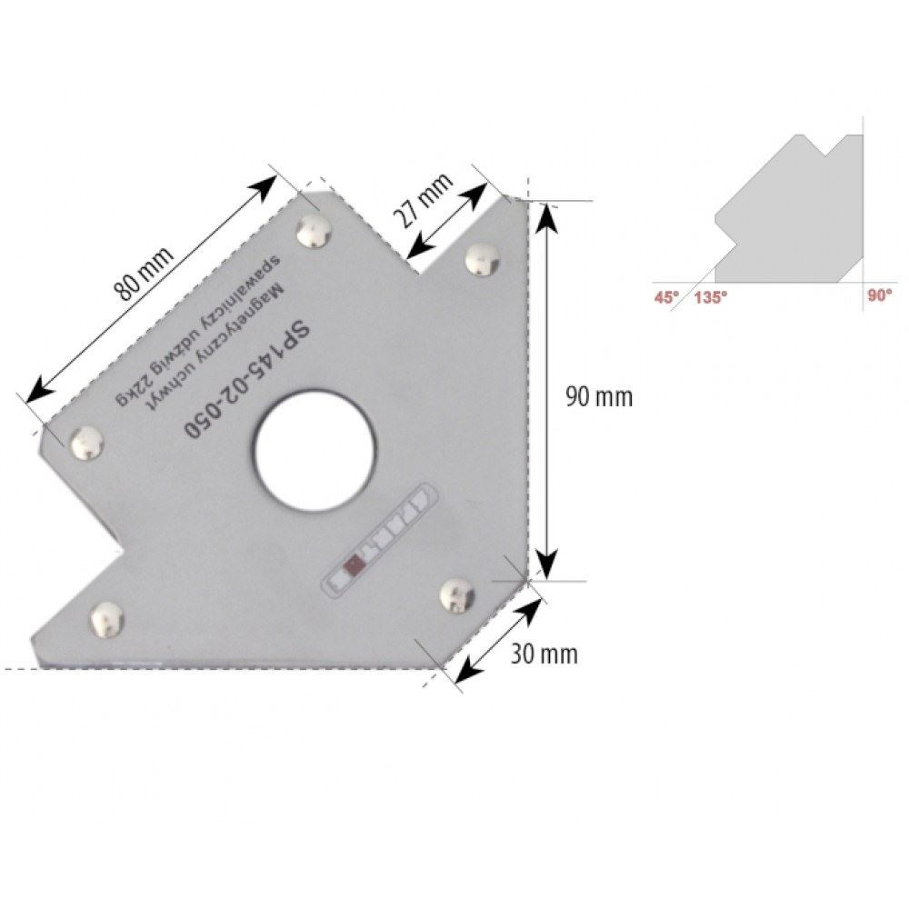 Spartus Úhlový magnet 22kg SP145-02-050