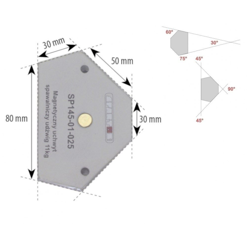 Spartus Úhlový magnet 11kg, 6-úhelník SP145-01-025