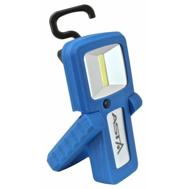 Dílenská montážní lampa LED COB 2W, nabíjecí micro USB, s magnetem a otočným hákem - ASTA A-G001