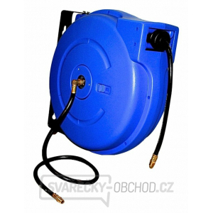 Samonavíjecí buben s hadicí na stlačený vzduch a vodu, 15 m, připojení 3/8