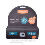 čepice s čelovkou 4x45lm, USB nabíjení, černá, univerzální velikost náhled