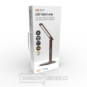 Solight LED stolní lampička s displayem, 9W, volba teploty světla, kůže, hnědá náhled