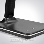 Solight LED stolní lampička s displejem, 9W, volba teploty světla, kůže, černá náhled