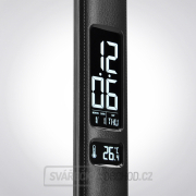 Solight LED stolní lampička s displejem, 9W, volba teploty světla, kůže, černá náhled