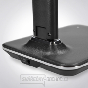 Solight LED stolní lampička s displejem, 9W, volba teploty světla, kůže, černá náhled