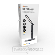 Solight LED stolní lampička s displejem, 9W, volba teploty světla, kůže, černá náhled