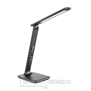 Solight LED stolní lampička s displejem, 9W, volba teploty světla, kůže, černá Solight LED stolní lampička s displejem, 9W, volba teploty světla, kůže, černá gallery main image