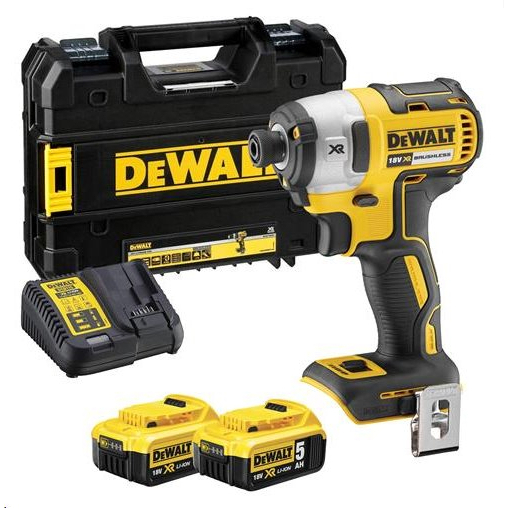 Aku bezuhlíkový rázový utahovák s 3 převodovými stupni 18V XR Li-Ion 2x5,0 Ah DeWALT DCF887P2 DCF887P2