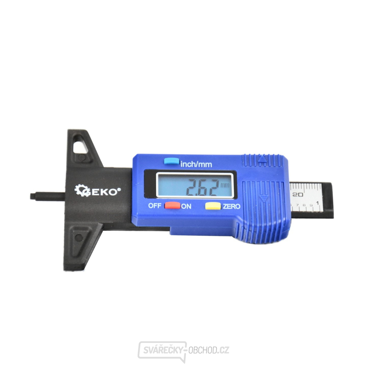 Digitální měřič hloubky dezénu pneumatik, rozsah 0 - 25,4 mm