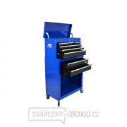Dílenský vozík nevybavený, 2dílný s nástavbou - bednou, 9 zásuvek náhled