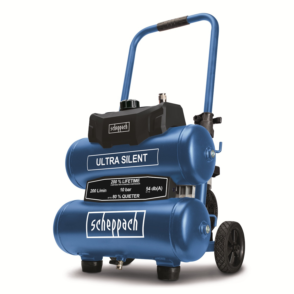 Scheppach HC 20 Si Twin ultra tichý bezolejový dvouválcový kompresor 20 l 5906145901