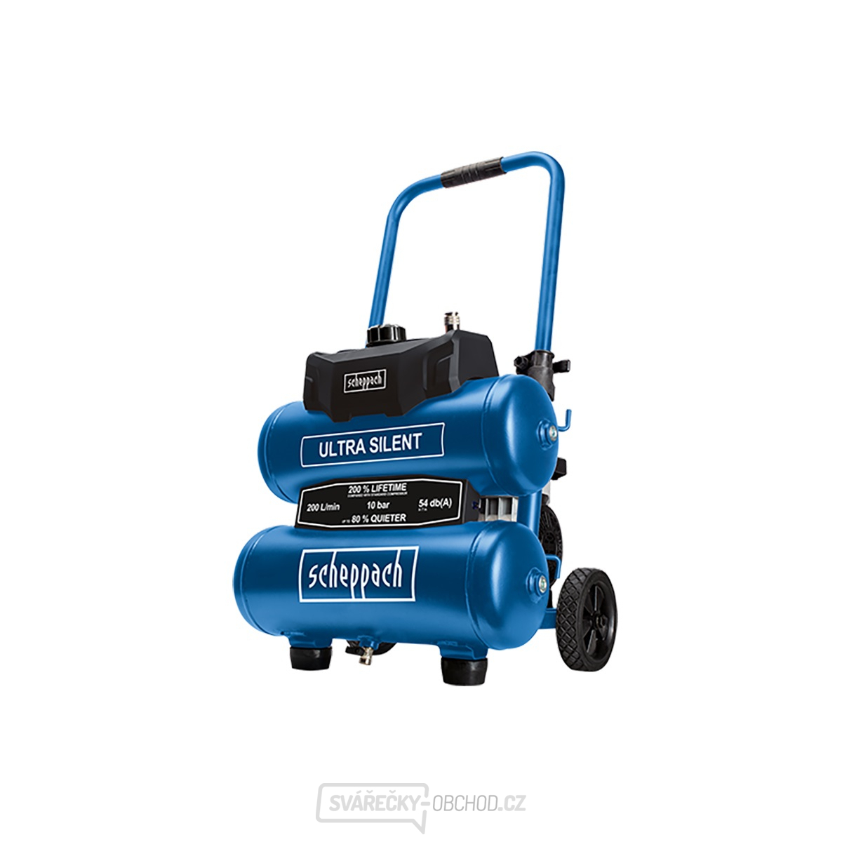 Scheppach HC 20 Si Twin ultra tichý bezolejový dvouválcový kompresor 20 l