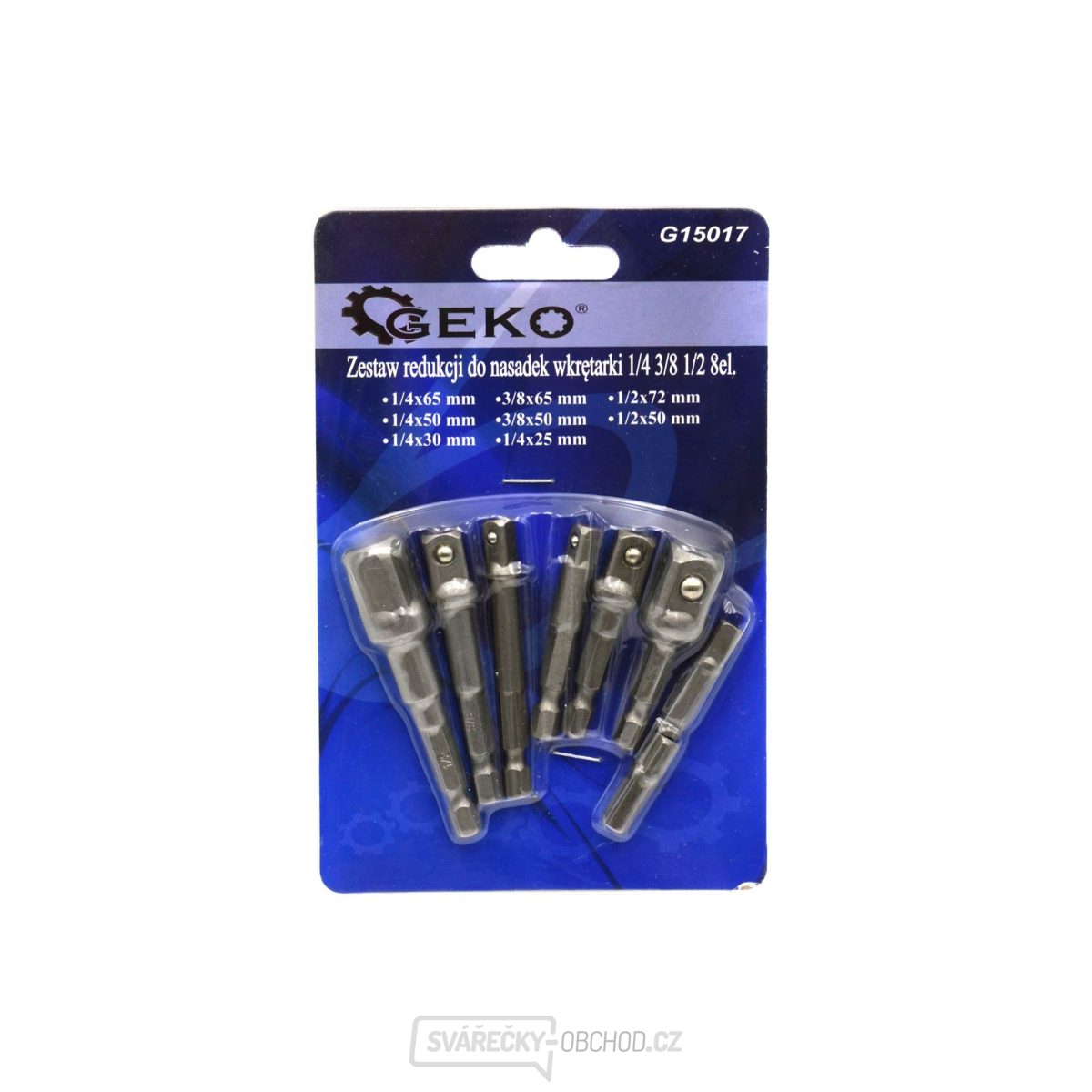 Adaptéry pro sklíčidlo vrtačky 1/4" - 3/8" - 1/2", 8 ks