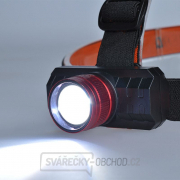 Solight LED čelová nabíjecí svítilna, 3W,150lm, zoom, Li-ion, USB Náhled