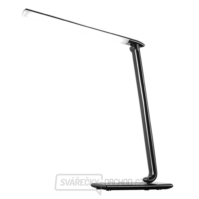 Solight LED stolní lampička stmívatelná, 12W, volba teploty světla, USB, černý lesk