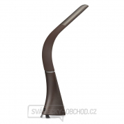 Solight LED stolní lampička s displayem, 6W, 4100K, kůže, hnědá náhled