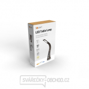 Solight LED stolní lampička s displayem, 6W, 4100K, kůže, hnědá náhled