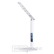 Solight LED stmívatelná stolní lampička s displejem, 6W, volba teploty světla, bílý lesk Solight LED stmívatelná stolní lampička s displejem, 6W, volba teploty světla, bílý lesk gallery main image