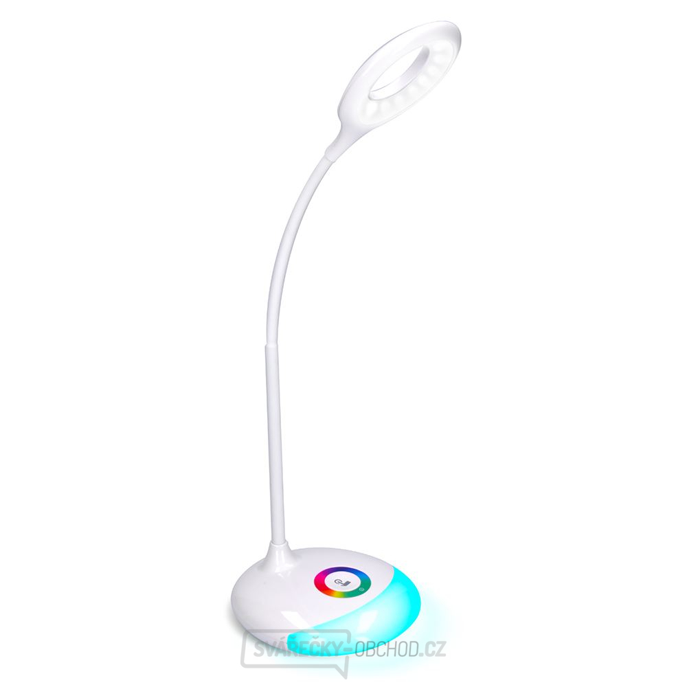 Solight LED stolní lampička nabíjecí, 5W, RGB podsvícení, stmívatelná, USB napájení