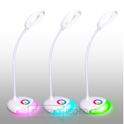 Solight LED stolní lampička nabíjecí, 5W, RGB podsvícení, stmívatelná, USB napájení náhled