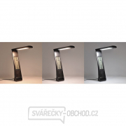 Solight LED stolní lampička nabíjecí, 5W, display, změna chromatičnosti, USB, černá Náhled